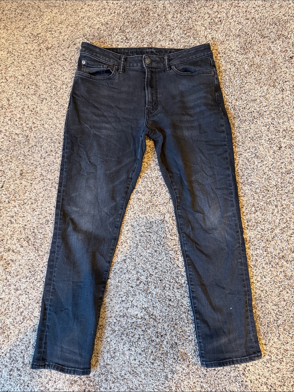 American Eagle Outfitters Men's Slim Straight Jeans in Black